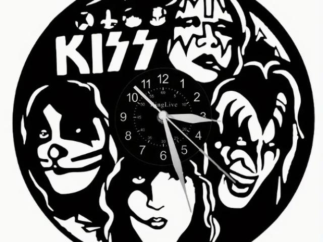 Lp vinyl quarz-wanduhr kiss - heads - 1